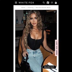 White Fox Boutique, Bad Gal Bustier, Large, Black